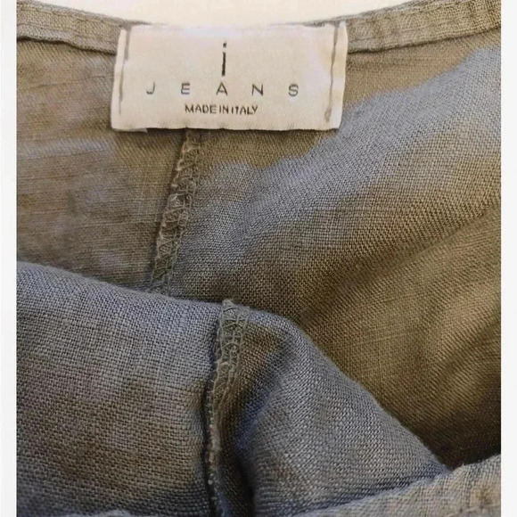 I Jeans 100% linen Olive Cold Shoulder Slip Mini Dress Size Small - Picture 9 of 10